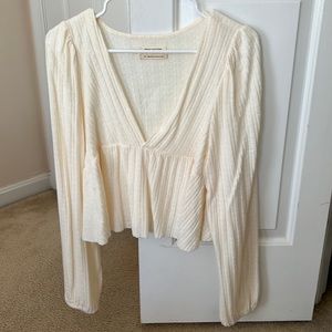 urban v neck baby doll long sleeve